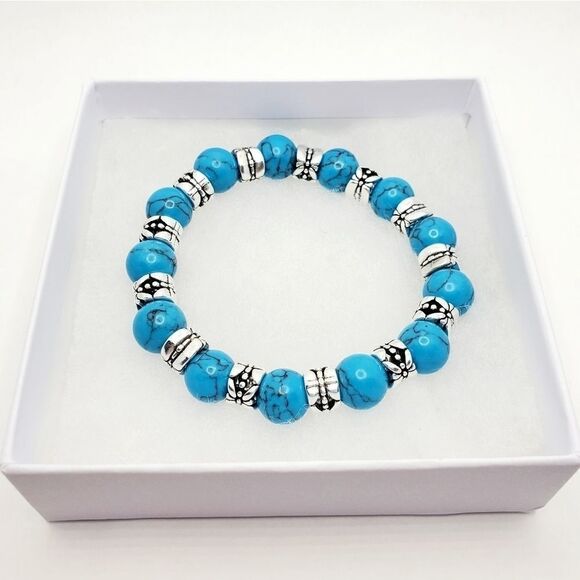 Hand Crafted Tibetan Style Turquoise Bracelet - Picture 3 of 8